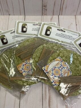 Mason Jar Label Kit Lid Covers Gift Tags Sticker Labels Green 60 Jars 5 Sets NEW